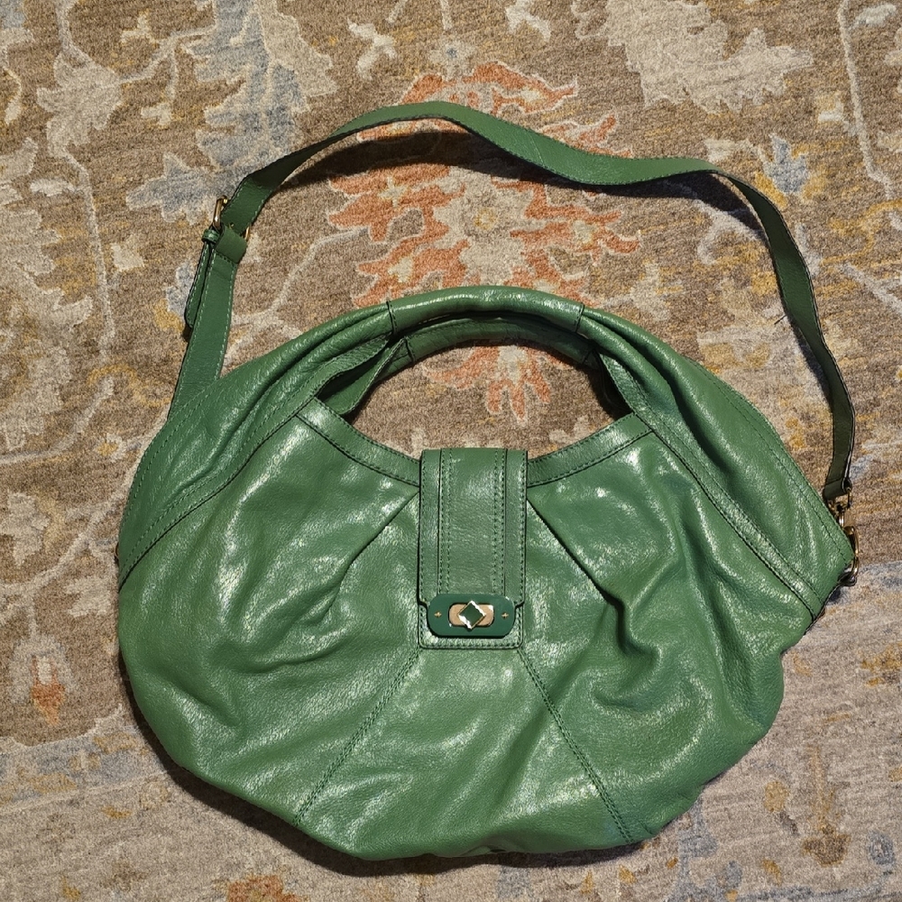 Green Leather HYPE Shoulder Bag